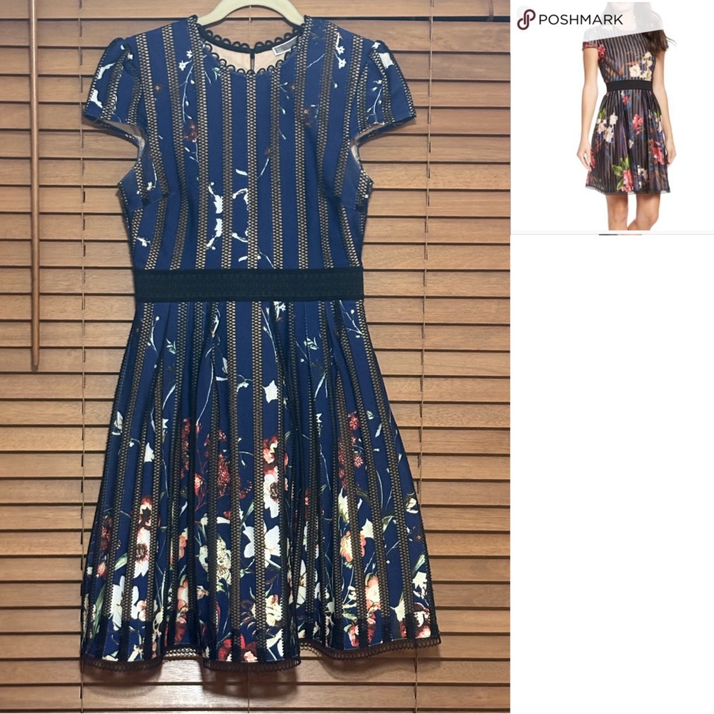 Beautiful dress with floral print and other details. Stun at formal occasions!